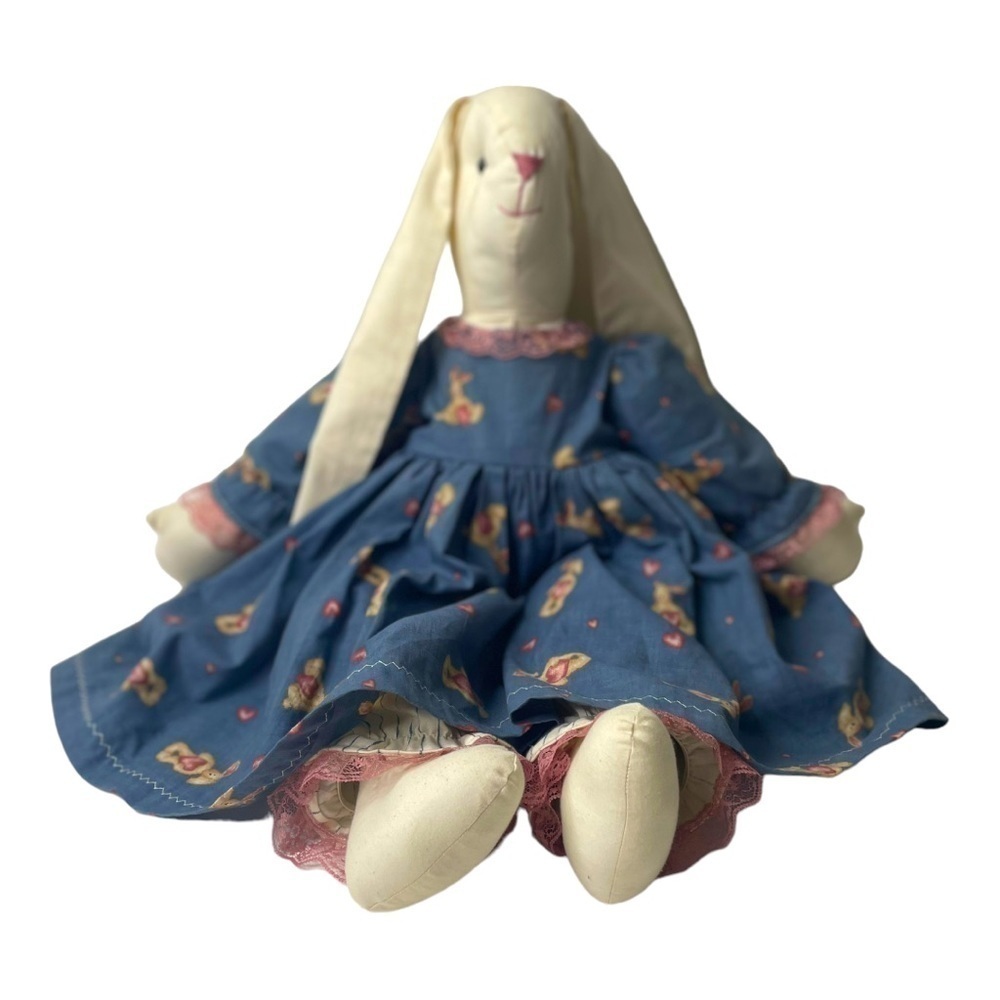 Vintage Homemade CottageCore Country Bunny Plush